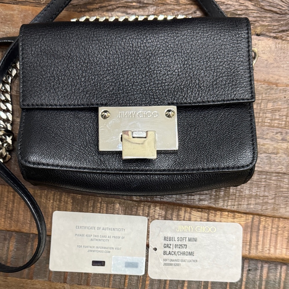Jimmy Choo Rebel Soft Mini Black and chrome Bag